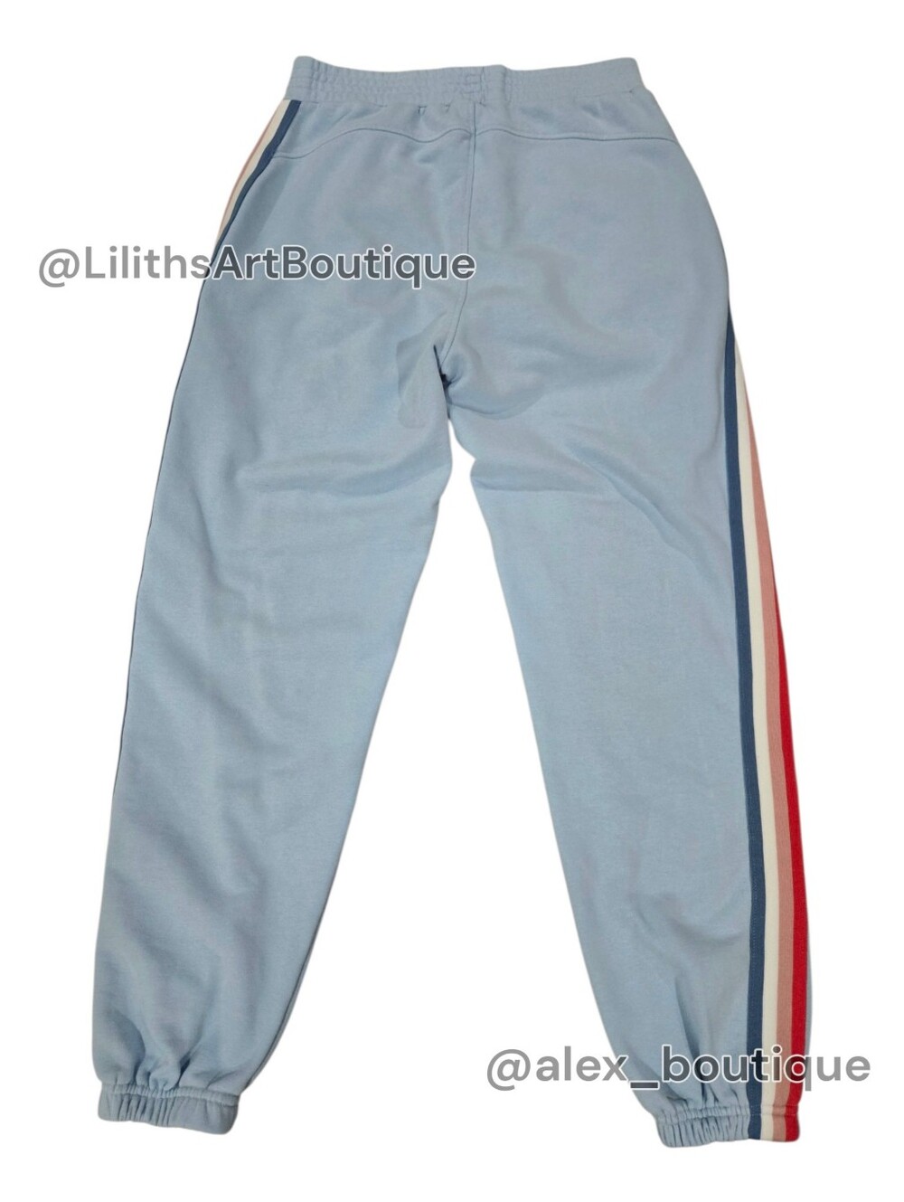 Fashion Nova Side Stripe Joggers Light Baby Blue Size S (E160) - Picture 4 of 8